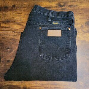 Vintage Wrangler Jeans 36x34 Cowboy Cut Black USA 13MWZWK Western Rodeo Cotton
